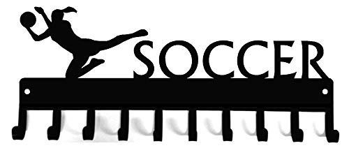 The Metal Peddler Soccer Goalie (Female) Medal Hanger Rack & Ribbon Display