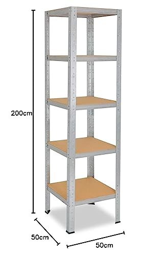 shelfplaza Home 200x50x50cm regał metalowy ocynkowany: 5x175kg