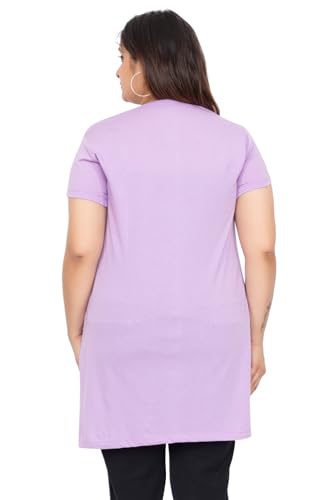 Image of Women Printed Cotton Tshirt with Side Slits & Pocket