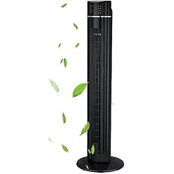 Ventilador Ionizador Ventilador de torre de 3 niveles ionizador 3 modos 60 vatios temporizador de 12 horas mando a distancia oscilante pantalla LED ventilador de torre de pie ventilador de pie ventilador de columna