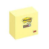 Post-it Super Sticky Notes, 2x Sticking Power, 3 in x 3 in, Canary Yellow, 6 Pads/Pack, 65 Sheets/Pad (654-6SSCY)
