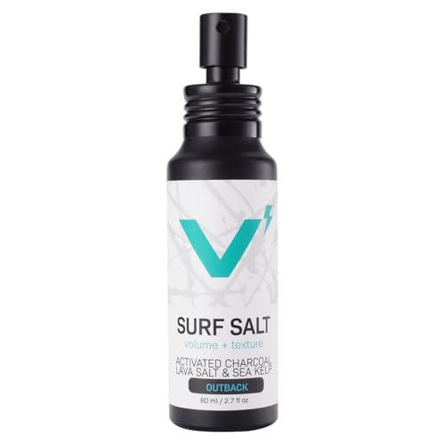 VOLT Surf Sea Salt Spray for Hair & Beard – Natural Volumizing & Texturizing Spray with Activated Charcoal, Kaolin & Sea Kelp – Aerosol-Free, Travel-Size, Aluminum Bottle - Outback, 2.7 Fl Oz (80ml)