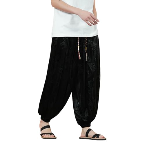Pantalon de jogging pour homme à motif dragon style chinois automne