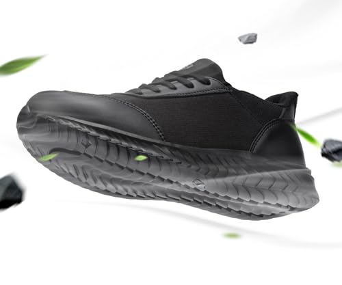 Image of LARNMERN Slip on Steel Toe Shoes for Men Women Composite Toe Shoes Slip on Sneakers Work Safety Shoes Comfortable Lightweight Construction Running Walking Tennis Shoes