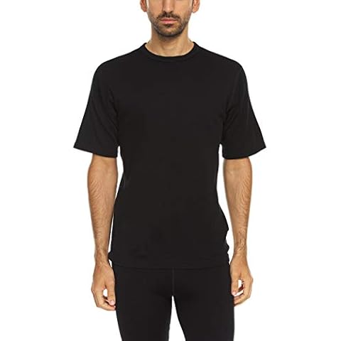 Minus33 Merino Wool 704 Sentinel Men's Midweight Short Sleeve Crew Black XXXL Cover