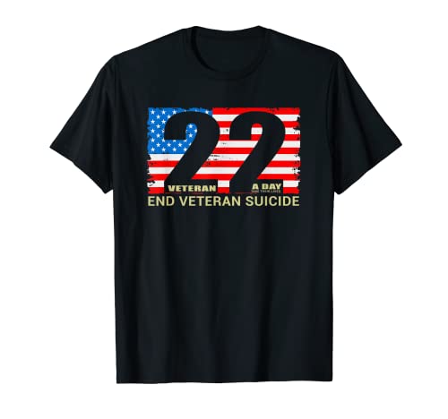 Veterano 22 Un día Bandera Americana Militar DD214 Antiguos alumnos PTSD Camiseta