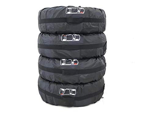Set of 4 Tires Cover UCARE Tire Tote Cover Sun Protection and Dust Proof Tire Storage Bags for Wheel Tire Cover Suitable for Car SUV Ford with 13-23” Tires (S 26in)