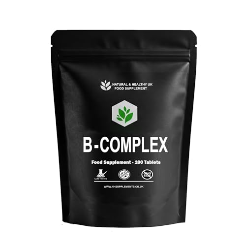 Vitamin B Complex Supplement (180 Tablets) - All 8 B Vitamins: B1, B2, B3, B5, B6, B7 (Biotin), B9 (Folic Acid), B12 - (180 Day Supply)