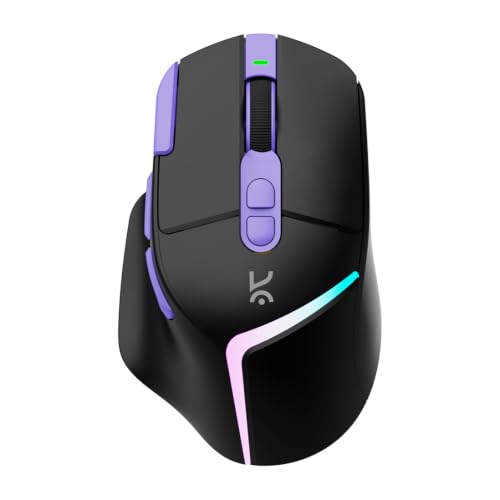 Image of Kreo Hawk Pro Wireless Gaming Mouse, 1000Hz Polling, 2.4GHz, Bluetooth, USB-C, 8 Programmable Buttons, RGB Strip, 500mAh Battery