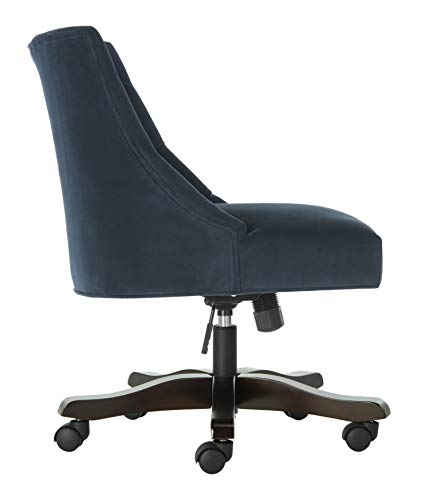 Safavieh Home Soho Navy Velvet Tufted Swivel Desk Chair - Image 5
