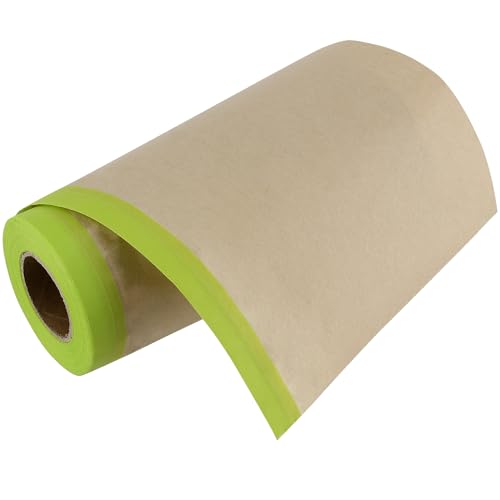 Image of 10 Rolls Pretaped Masking Paper, 6 Inch x 50 Feet Adhesive Masking Paper, Painters Paper for Frames, Furnitur