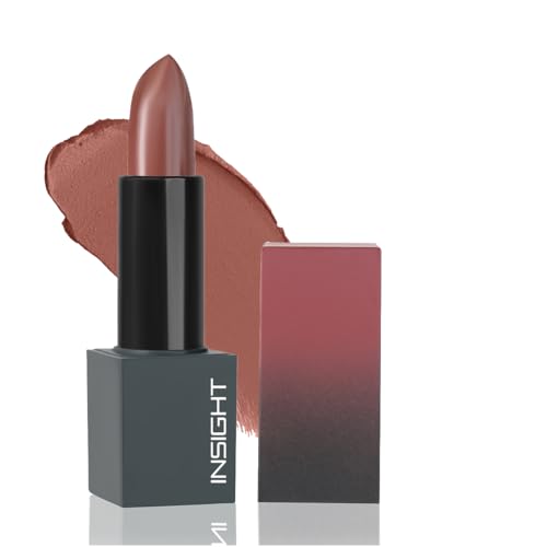 Image of INSIGHT Velvet Matte Lipstick (Velvet Kiss) | Long Lasting, Smudge-Proof & Non-Drying | Enriched with Cocoa Butter, Argan Oil & Vitamin E | Smooth Application, Bold Pigment - 3.8g