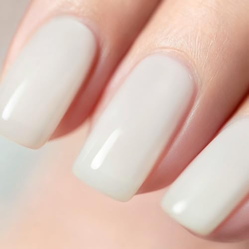 Vishine Milky White Gellack Milchig Weiss Jelly Gel Transparent, Gel-Nagellack für glänzende und schöne Nägel langer Halt von bis zu 3 Wochen