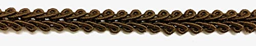 BBTRIMSANDRIBBON 1/4inch French Chinese Braid Gimp - 24 Yards - Made in USA (Brown)