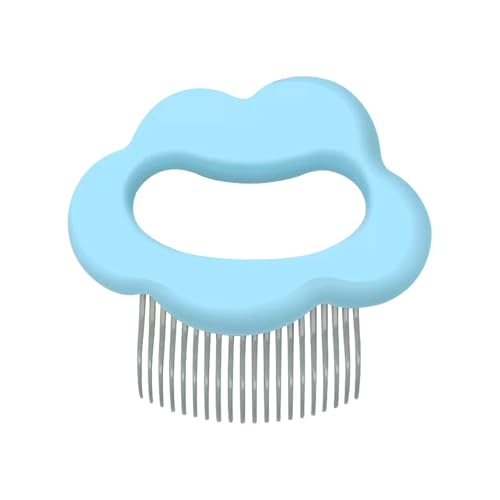 Image of Cat Massage Comb, Cute Comfort Cat Shedding Brush with Elasticity Curved Comb Teeth for Reducing Knots, Relaxing Cat Deshedding Brush for Short Hair & Long Hair Pet Hair Remover (Cloud,Blue)