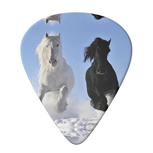 Black and White Horses Running Lot de 6 médiators pour guitare acoustique, guitare électrique, basse, ukulélé – fins… - Les Beatles, Paul McCartney, John Lennon, RIngo Starr, George Harrison Black and White Horses Running Lot de 6 médiators pour guitare acoustique, guitare électrique, basse, ukulélé – fins… – Image 4