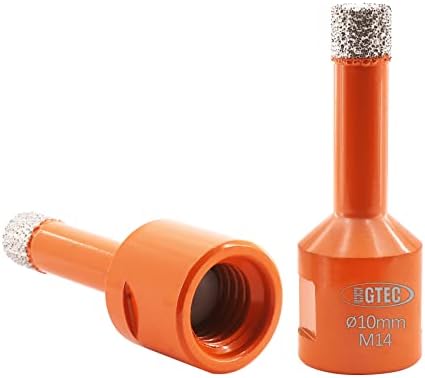 BGTEC Dry Diamond Core Drill Bits 2pcs Diameter 6mm for Porcelain Tile Ceramic Marble Brick with M14 Thread
