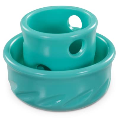 Messy Mutts Totally Pooched Puzzle 'n Play Mushroom (Small) | Interactive Treat Puzzle Toy for Dogs | Durable 3.25”” x 2.5” TPR Dog Toy | Teal