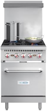 KoolMore 24 in. 4 Burner Commercial Natural Gas Range with Oven (...