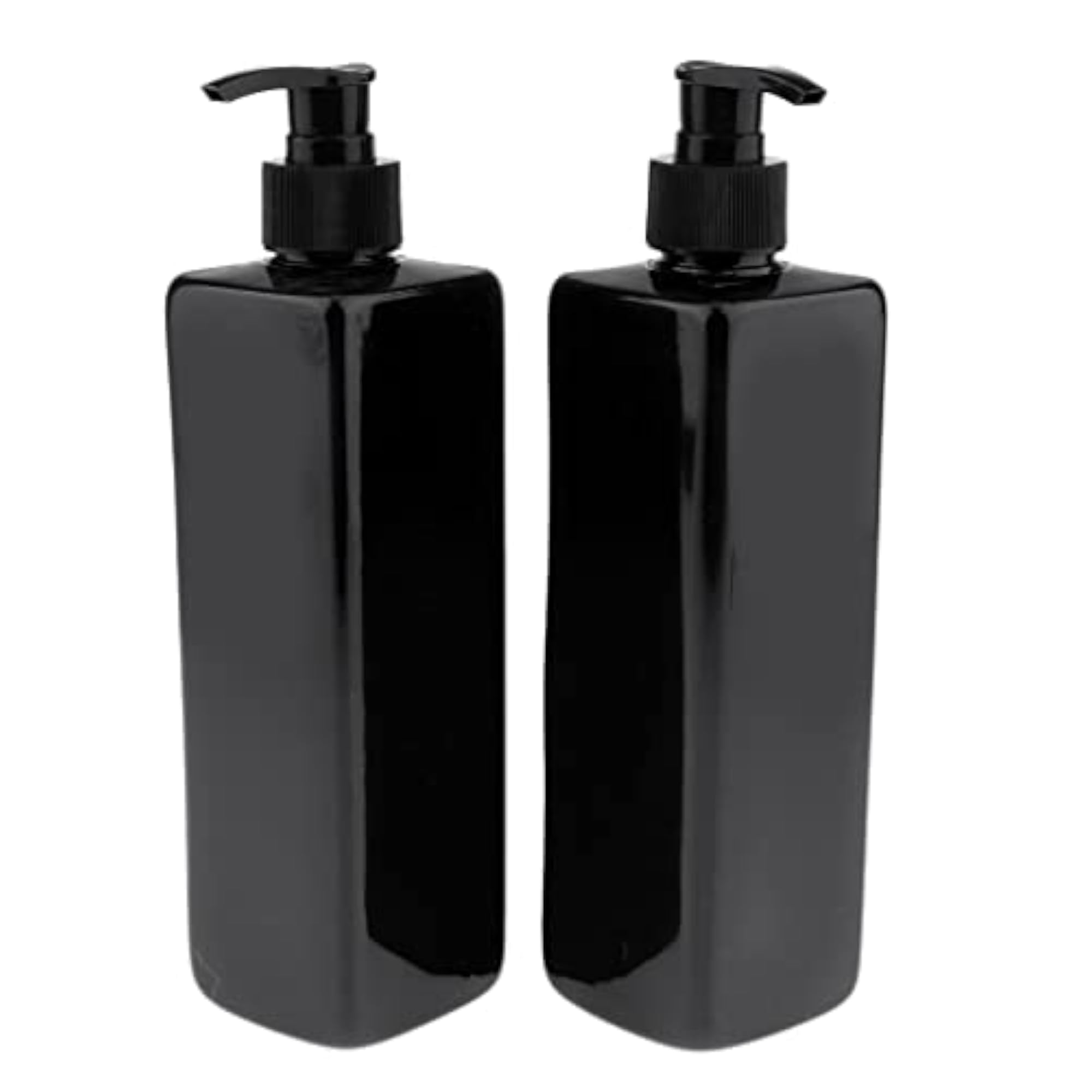 2Pcs Empty Plastic Shampoo Bottles with Lotion Pumps 500ML