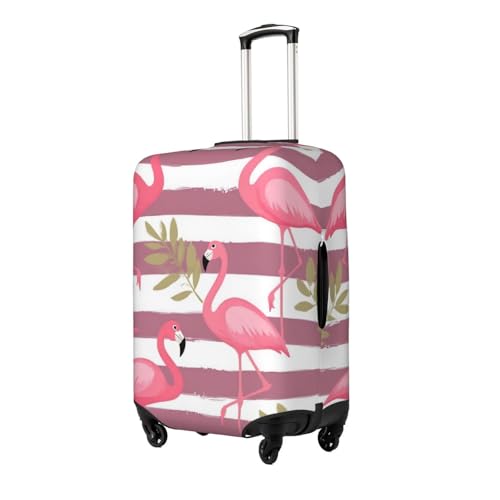 Flamingo Stripe Luggage Cover Elastic Washable Protector Anti-Scratch Travel Suitcase Covers With Concealed Zipper For 18-32 Inch Luggage Large2
