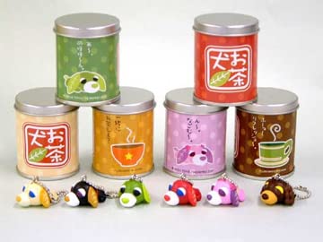 Amazon.co.jp: Yujin お茶犬缶 全6種セット 茶筒風缶の中にマスコット
