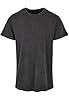 Build your Brand Men's Acid Washed Round Neck T-Shirt, Black, S #5