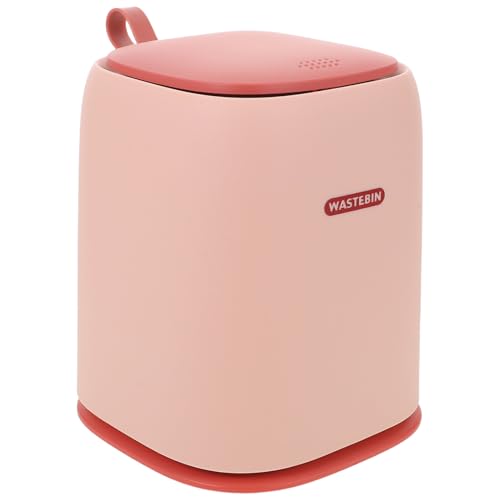 Petite poubelle rose légère avec couvercle amovible pour votre table