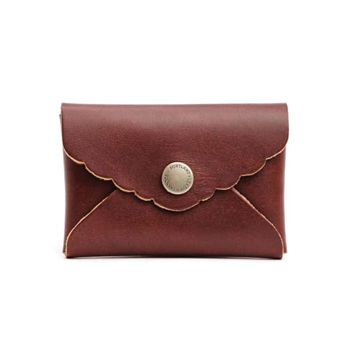 Image of Portland Leather Goods Mini Daisy Wallet for Women - Handmade from the Finest Full-Grain Hides - Features Envelope Design with Snap Closure - Cognac