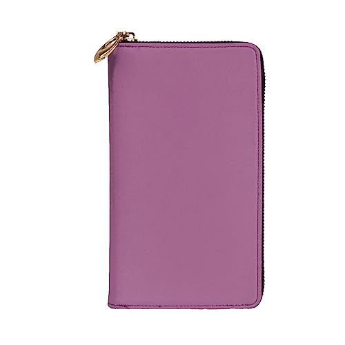 Solid color grape red Long Zip Clutch Wallet - Unisex Phone Case with Credit Card Slots, Coin Compartment, Cash Slot2