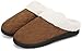 Mishansha Winter Hausschuhe Herren Warm Plüsch Pantoffeln Männer mit Memory Foam Slipper Gefüttert Bequeme für Indoor & Outdoor Braun Gr.47 EU