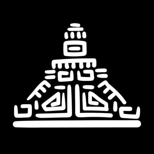 Stickers muraux en vinyle anciens totems ou symboles mayas et aztèques 65.6x80.6cm N'abîme pas le mur Blanc