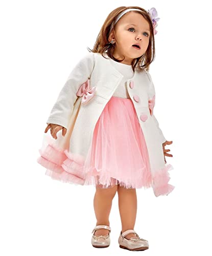 Robe midi festive en tulle bébé fille 3 pièces tenue de cérémonie blanche pour shooting photo