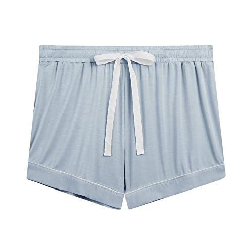 Image of Cherrydew Women Bamboo Viscose Super Soft Comfy Summer Cooling Short Sleeve Button Down Pajama Shorts Set S-XXL