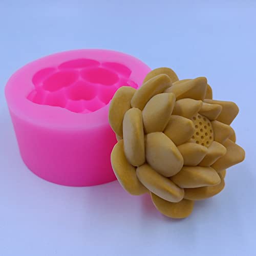 Lotus Silicone Candle Mold For Candle Making Lotus Flower Silicone Molds For Soap Molds Bombs Baking Fondant Mould Floral Aroma Epoxy Resin Wax Melt Mold #TOP2