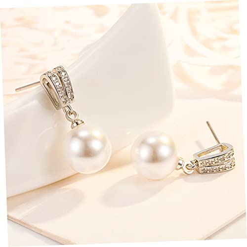 LIFKOME 1 Par De Brincos De Pérola Brincos De Gota De Água Brincos De Pérola Brincos De Prata Esterl