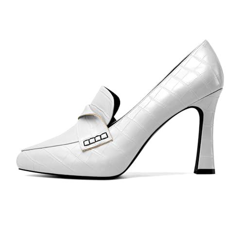 TNYNFBEB Womens High Heel Close Pointed Toe Pumps Slip-on Prom Wedding Party Dress Cute 3.9 Inches Heels