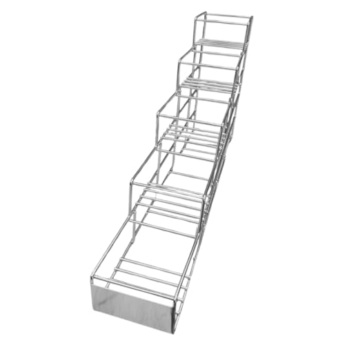 Rattleware 5 Slot Stainless Steel Syrup Bottle Rack (21” x 11.2” x 4”) - Heavy-Duty Metal Design - Perfect for Your Bar Countertop, Organized Bottle Rack for Baristas