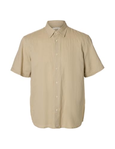 T-Shirt Slhregclay Linenblend XL Homme Anti Transpiration Cachemire