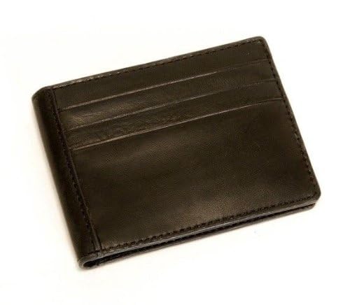 Tony Perotti Mens Italian Cow Leather Front Pocket Bifold Credit Card Wallet in Black2
