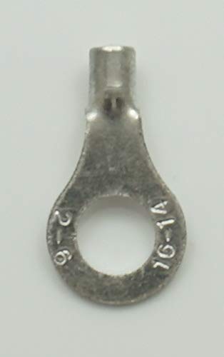 Close-up of a Supco T1116 ring terminal, showing the wire barrel and ring opening, with '16-14' and '2-6' markings.
