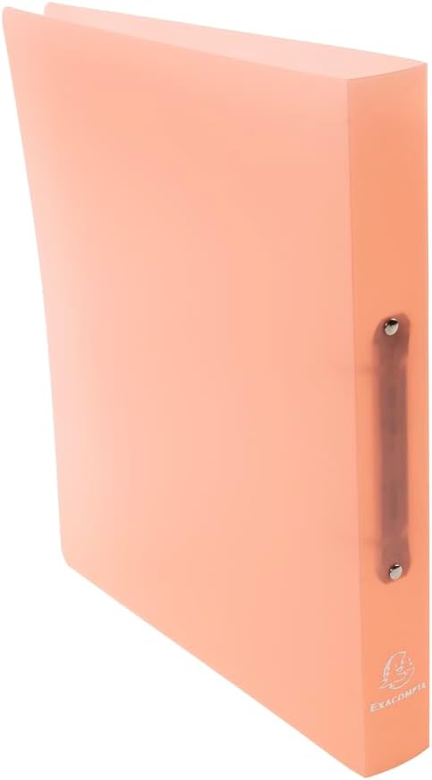 Exacompta - Ref 54977E - 1 semi-Rigid PP Chromaline Binder - 2 Round Rings Diameter 30 mm - Spine 40 mm - External Dimensions: 32 x 25 cm - Format to File A4 - Coral Colour