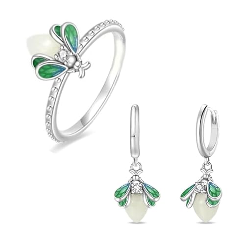 Firefly Ring Glow in the Dark, Glow in the Dark Firefly Ring, Stackable Rings for Women