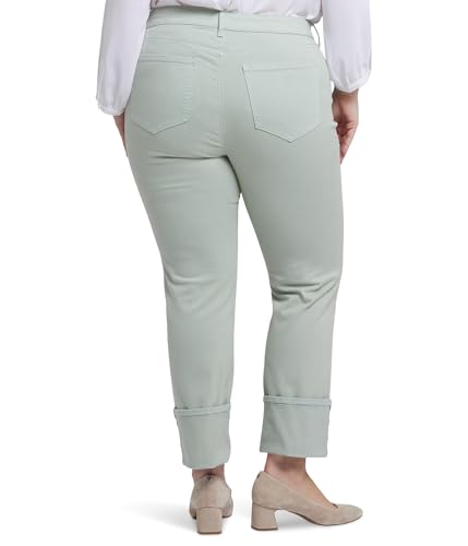 NYDJ Women's Plus Marilyn Straight with Cuff Jeans in Tomatillo2