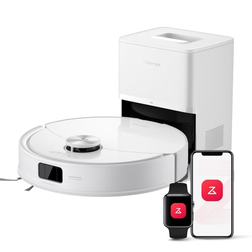 roborock Q10 S5+ Aspirateur Robot Laveur avec Station, 10000 Pa Aspiration, Vidage Automatique, Double Anti-emmêlement, Système VibraRise 2.0, Navigation & Cartographie, Évitement d'obstacles, APP
