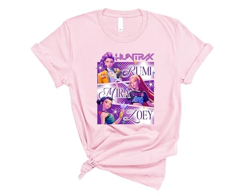 Huntrix T-Shirt, Demon Pop Hunters Movie Shirt, Korean Pop Concert Outfit, Fantasy Animation Film Graphic Tee, Pop Music Idol Inspired Shirt (PINK, YOUTH MEDIUM)