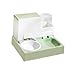 ShengQuanHao 2 in 1 Automatic Cat Feeder, Cat Water Dispenser, and Food Bowl Set, Water Drinking Bowl for Small Animals Dogs, Fruit Green