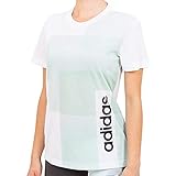 100 % poliéster adidas Camiseta de Manga Corta para Mujer, Color Blanco y Verde