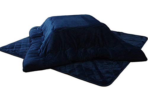 こたつ布団 正方形 大判 洗える フラン こたつ掛け布団 ネイビー 約205×205cm フランネル 抗菌 防臭 kotatsu huton 厚掛け 厚手 リバーシブル おしゃれ 北欧 無地 ＃9808522