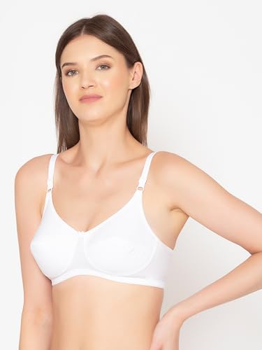 Image of Groversons Paris Beauty Women's Non-Padded Wire-Free Full Coverage Cotton Bra | Adjustable Straps | Hook & Eye Closure | Soft Everyday Bra